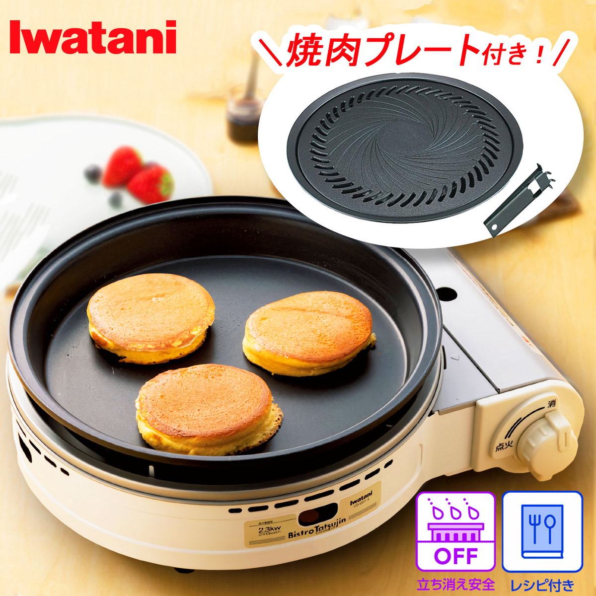楽天市場】岩谷産業 [お得]焼肉プレートLセット（取っ手付）カセット