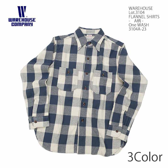 楽天市場】WAREHOUSE 3104A-23 Lot.3104 ウエアハウス ネルシャツ