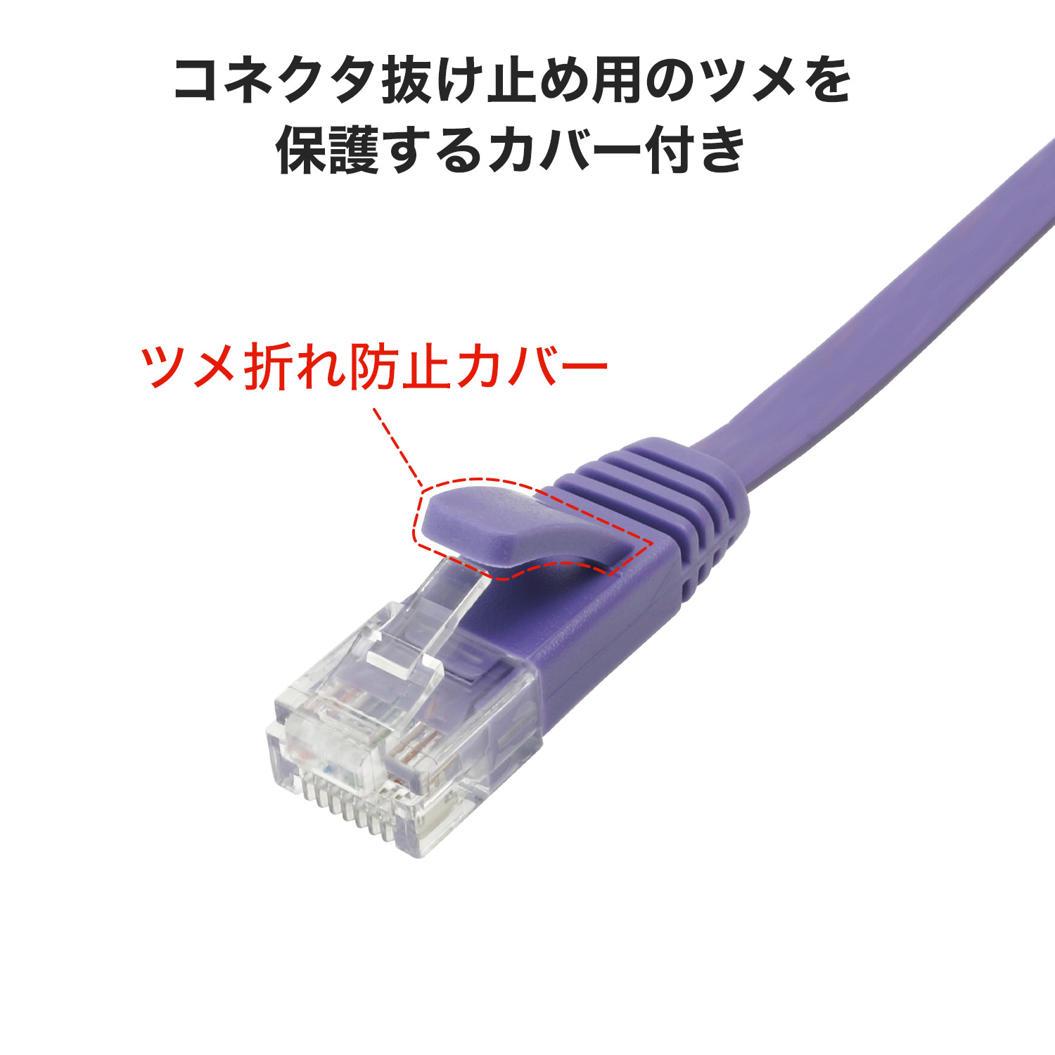 楽天市場】フラット LANケーブル 5m CAT6A 10Gbps対応 パープル