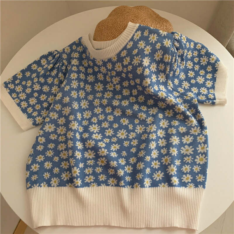 楽天市場】花柄 パフスリーブ レディース トップス ニット サマー