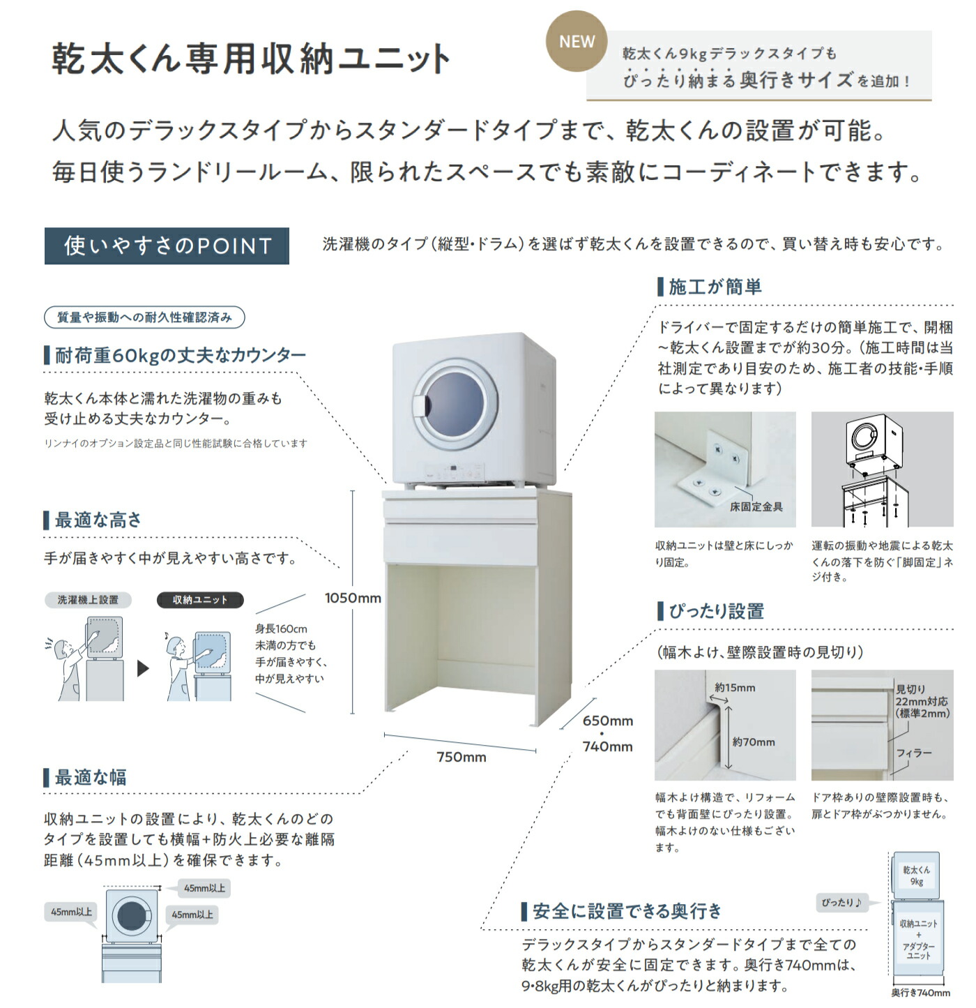 楽天市場】乾太くん専用収納ユニット 3kg用 ☆送料無料☆【永大産業
