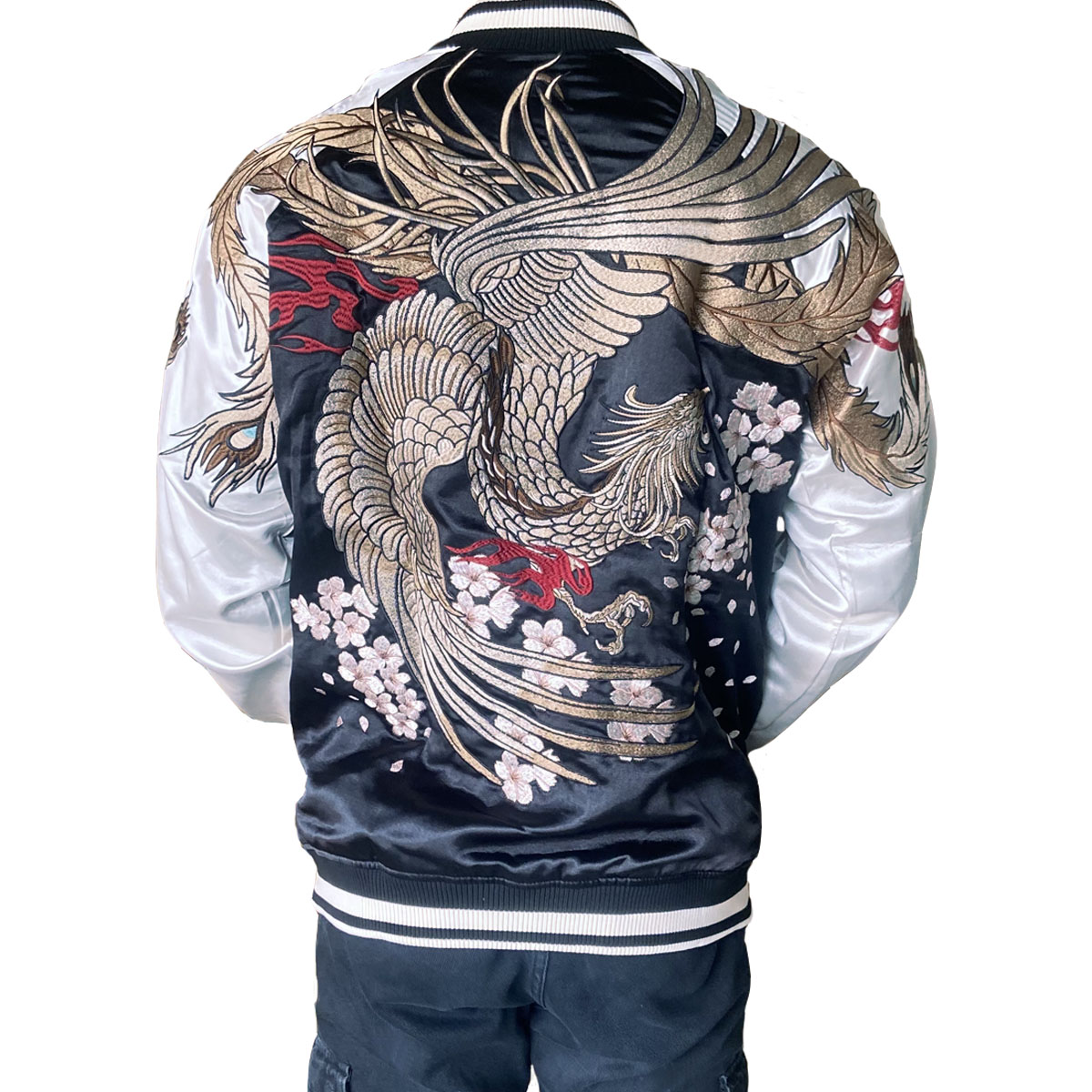 楽天市場】スカジャン メンズ 不死鳥 東洋 おしゃれ 和柄 刺繍 大きい