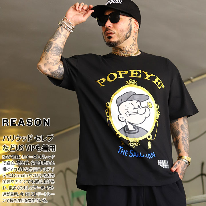 楽天市場】ラスト1点【40%OFF】REASON × ポパイ Tシャツ 半袖 メンズ