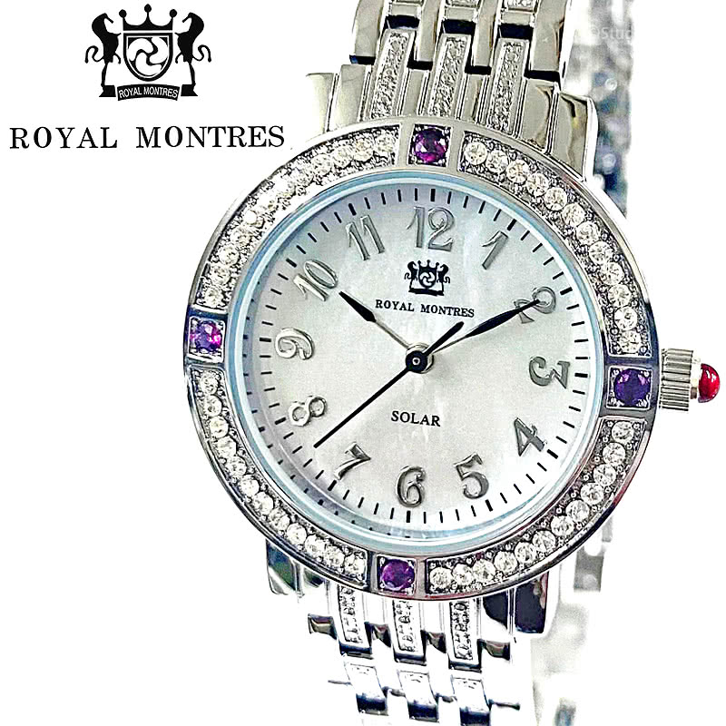 楽天市場】ROYAL MONTRES ルビー天然石 ソーラー腕時計 RM-0015-SVRL