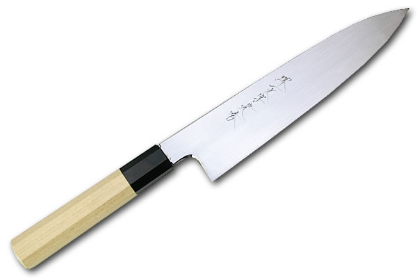 楽天市場】【名入れ無料】堺一文字光秀 白二鋼極上和式牛刀 堺刃物