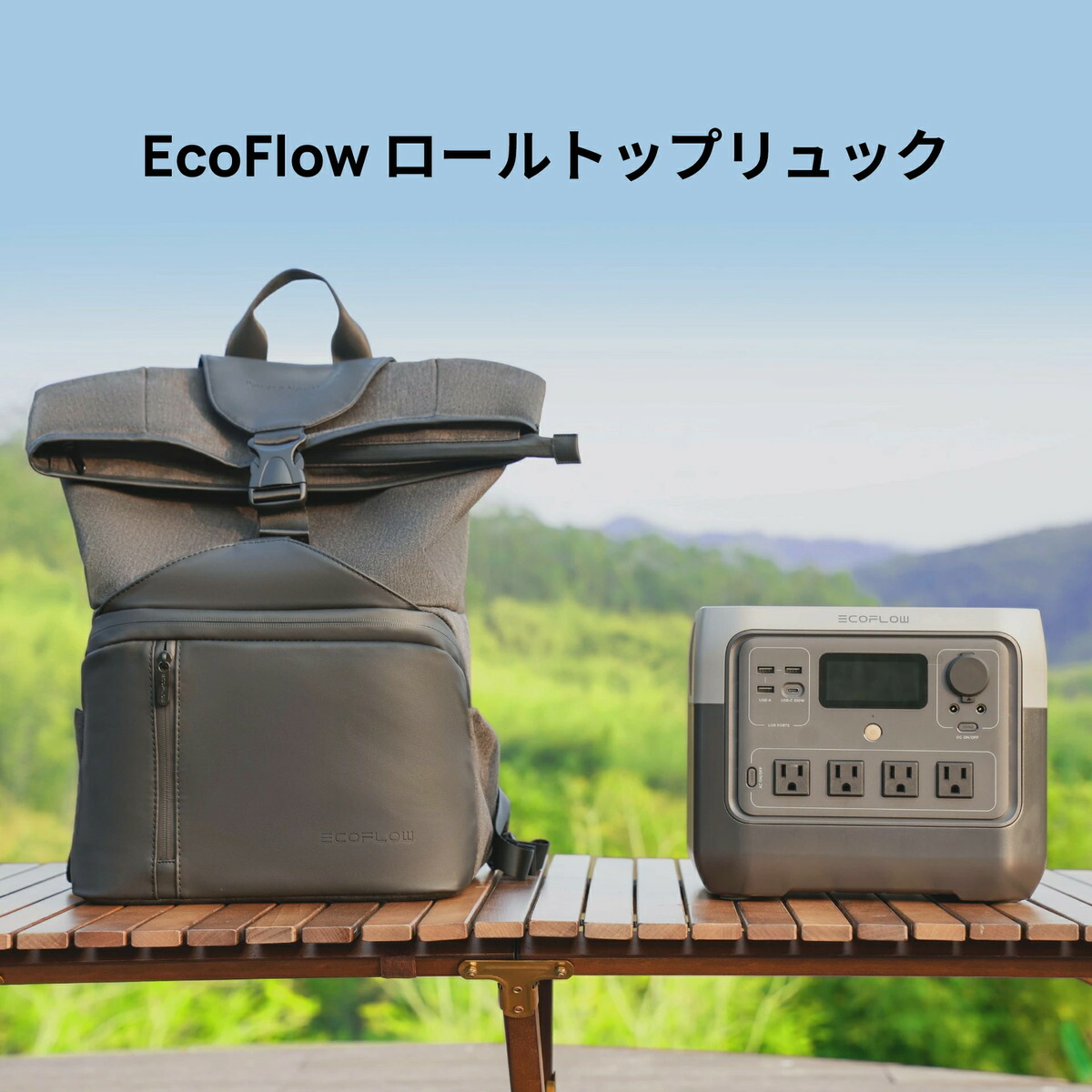 楽天市場】EcoFlow ロールトップリュックポータブル電源用収納バッグ