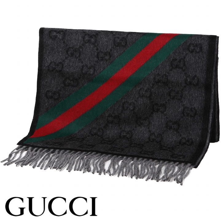 楽天市場】グッチ マフラー GUCCI ウェビングライン GG柄マフラー ユニ