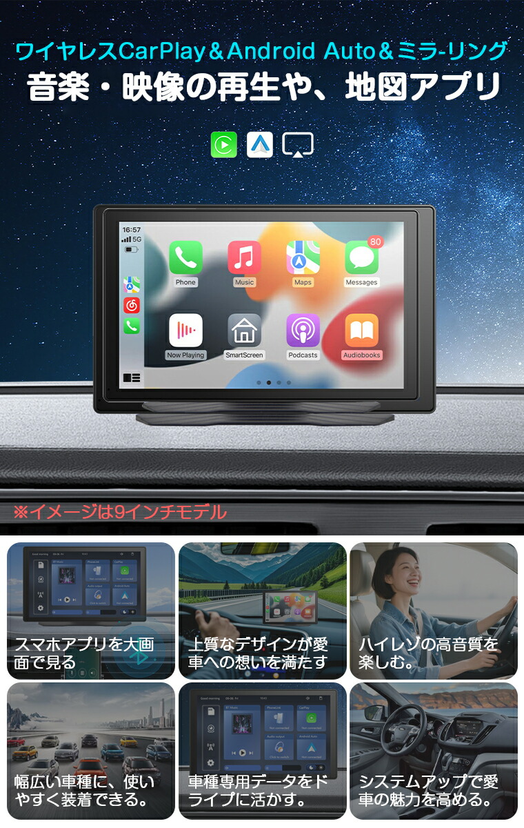 楽天市場】ディスプレイオーディオ カーナビ ポータブル 車用ナビ 9