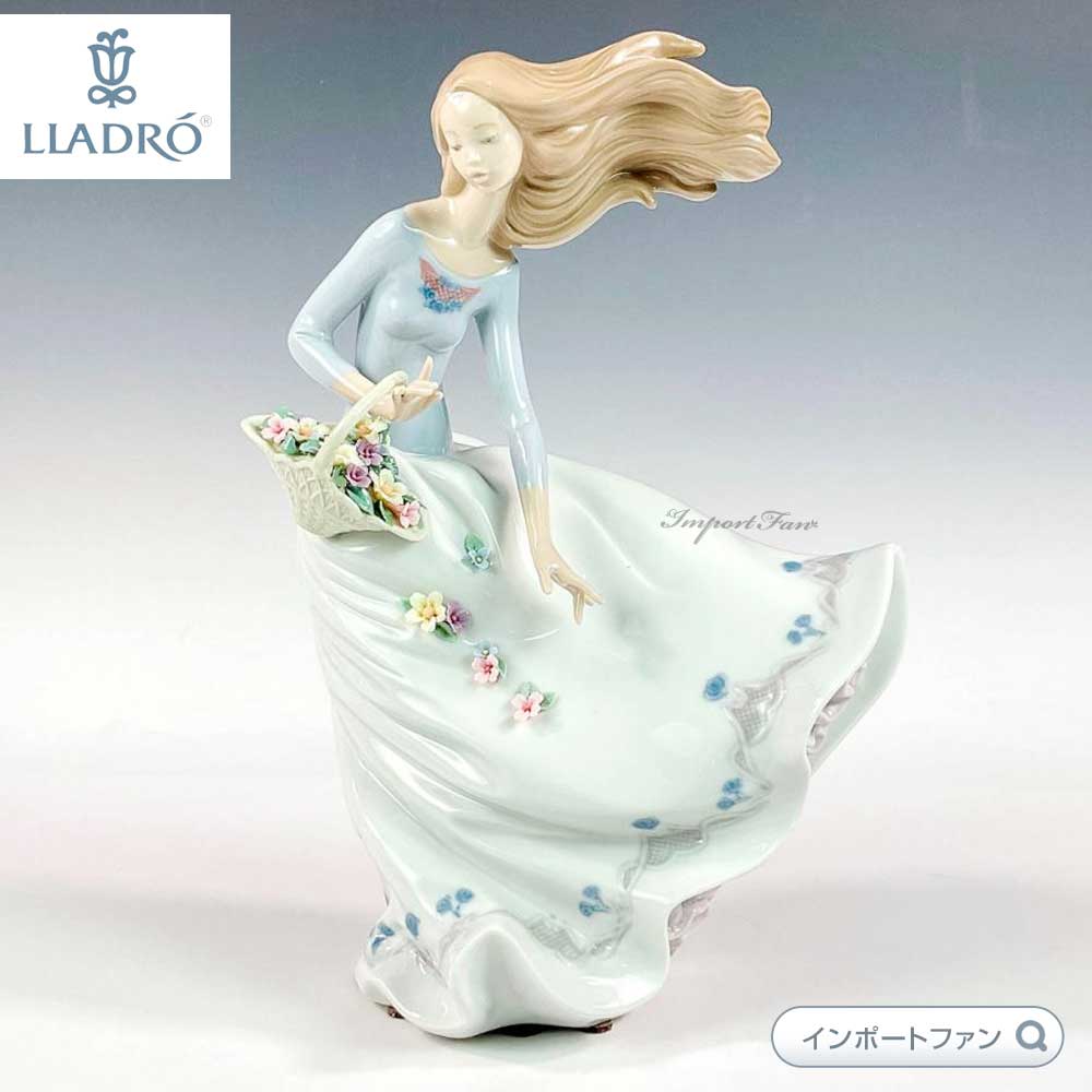 LLADRO ドール/外箱なし/花の入った車を押す少女 LLADRO ドール/外箱