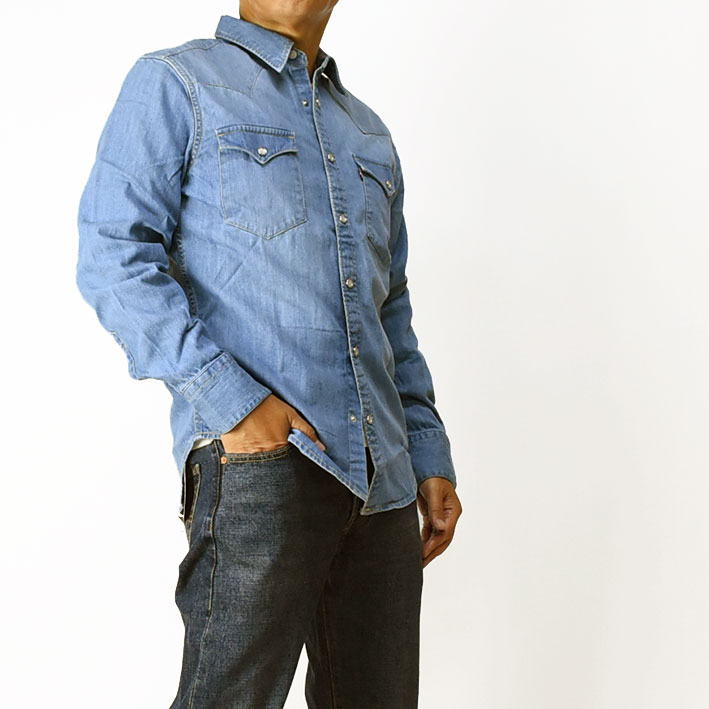 楽天市場】LEVI'S リーバイス デニムウエスタンシャツ メンズ 長袖