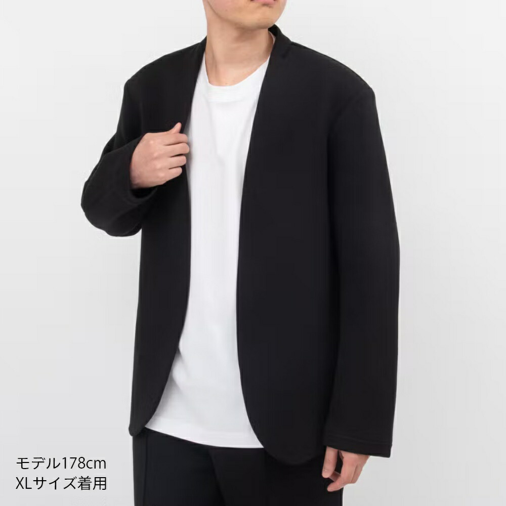 TENTIAL ノーカラージャケット&パンツセットL 黒 MIGARU TENTIAL ノー