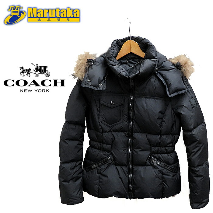 楽天市場】コーチ ダウン ジャケット #XS ブラック ナイロン COACH