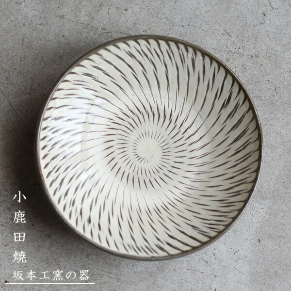 楽天市場】小鹿田焼(おんたやき) 飛び鉋模様 6寸皿（直径約18cm）坂本
