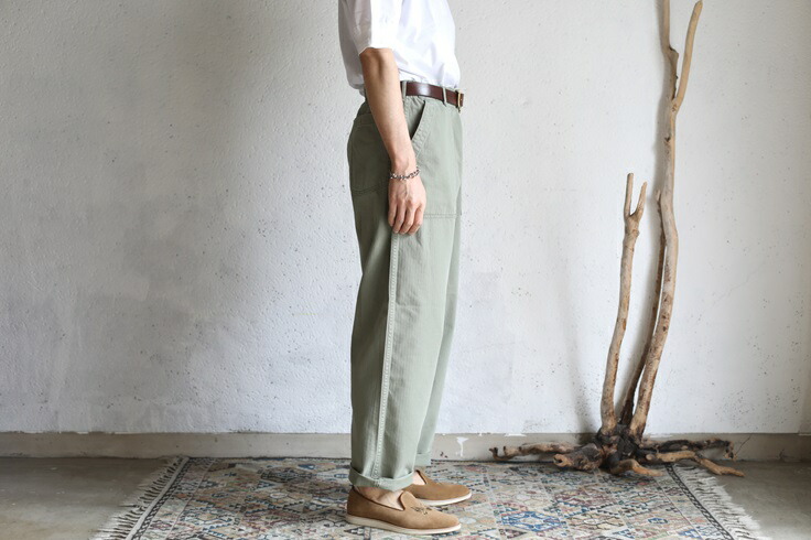 楽天市場】【orslow】HERRINGBONE SUMMER FATIGUE PANTS Button Fly