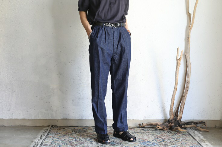 楽天市場】【orslow】 TWO TUCK DENIM WIDE TROUSER DENIM One Wash
