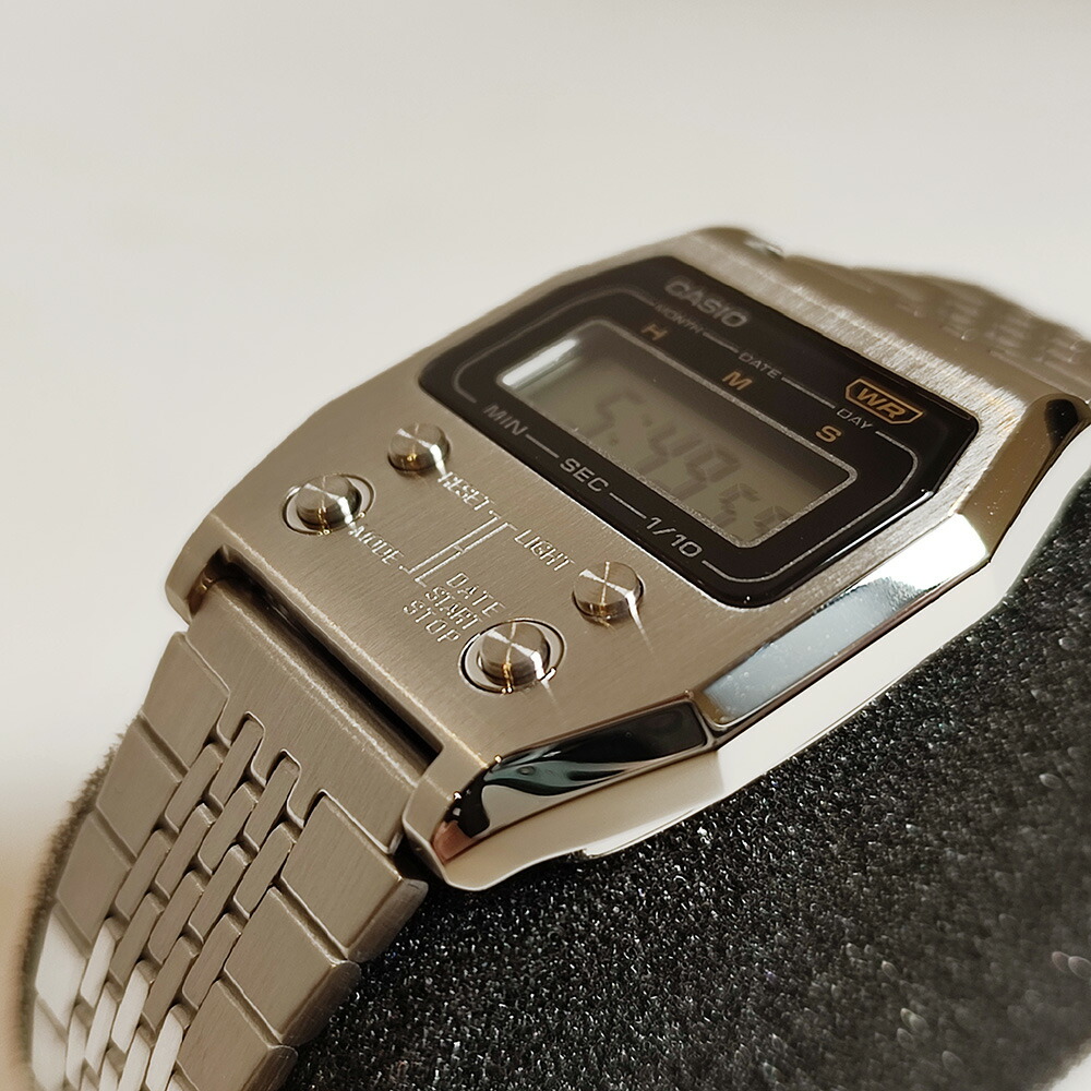 楽天市場】CASIO PREMIUM A1100D-1JF SILVER52QS-14B 復刻 デジタル