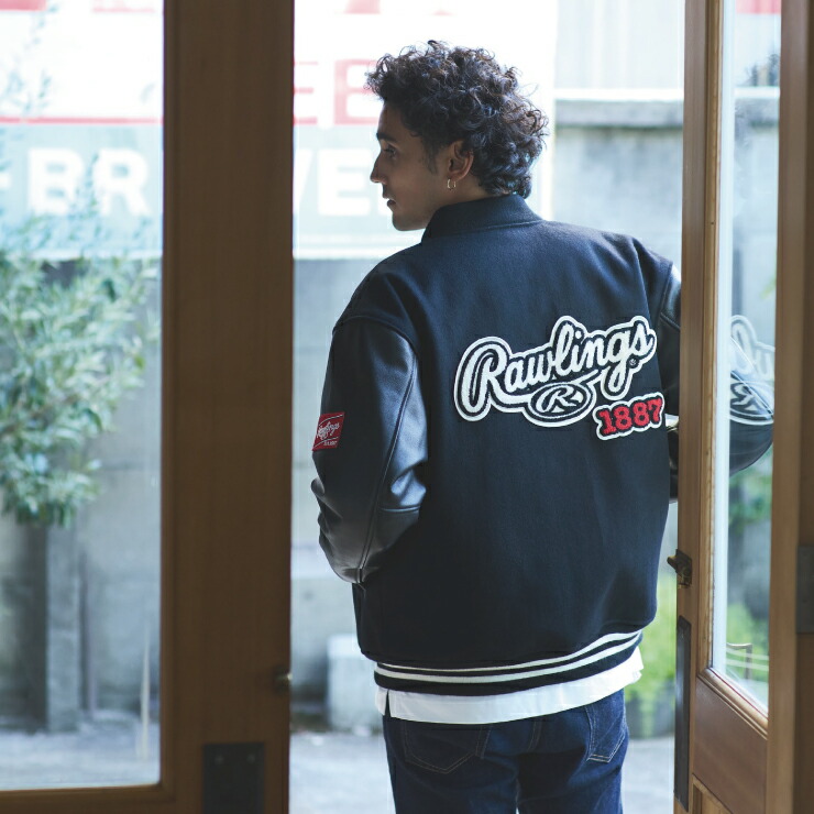 楽天市場】ローリングス メルトン バーシティジャケット GROUND RED