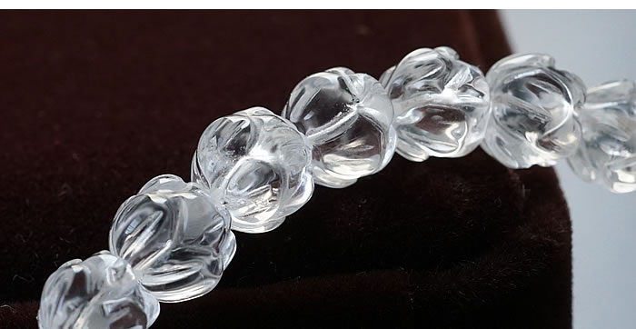 楽天市場】5A天然水晶 ロータス 蓮の花 カット 8mm ブレスレット