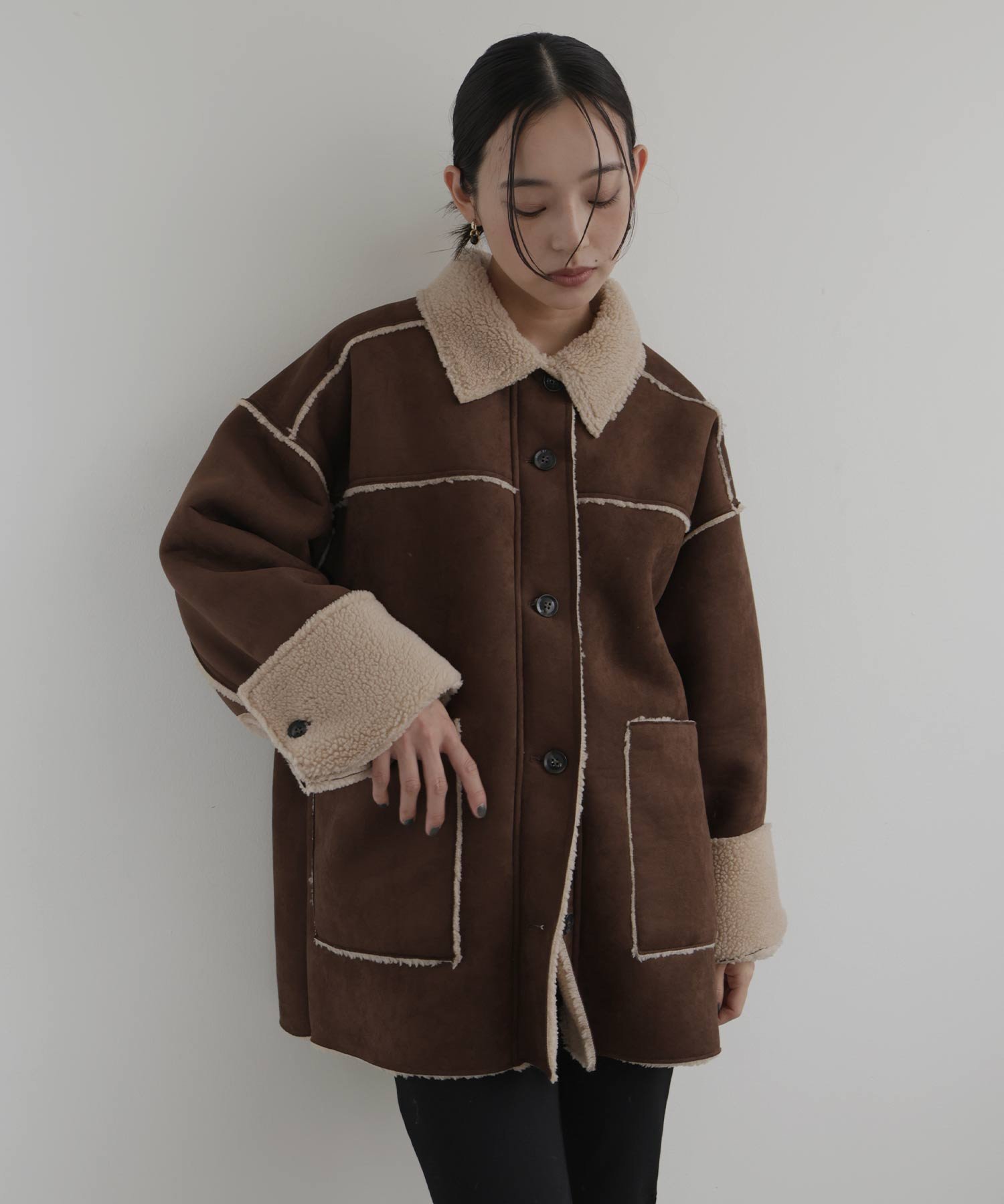 hellam｜ムートンボアリバーシブルコート | Rakuten Fashion(楽天