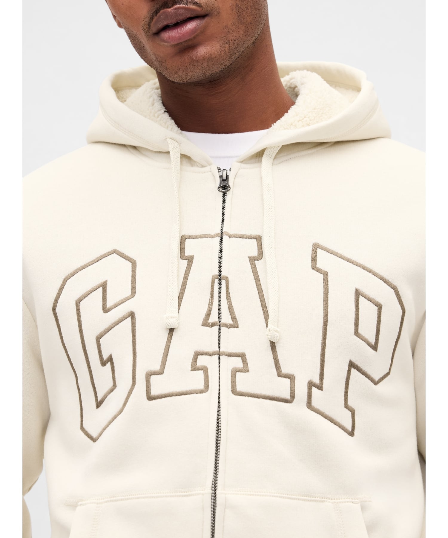 GAP｜(U)リラックスフィット GAPロゴ 裏ボア ジップアップパーカー