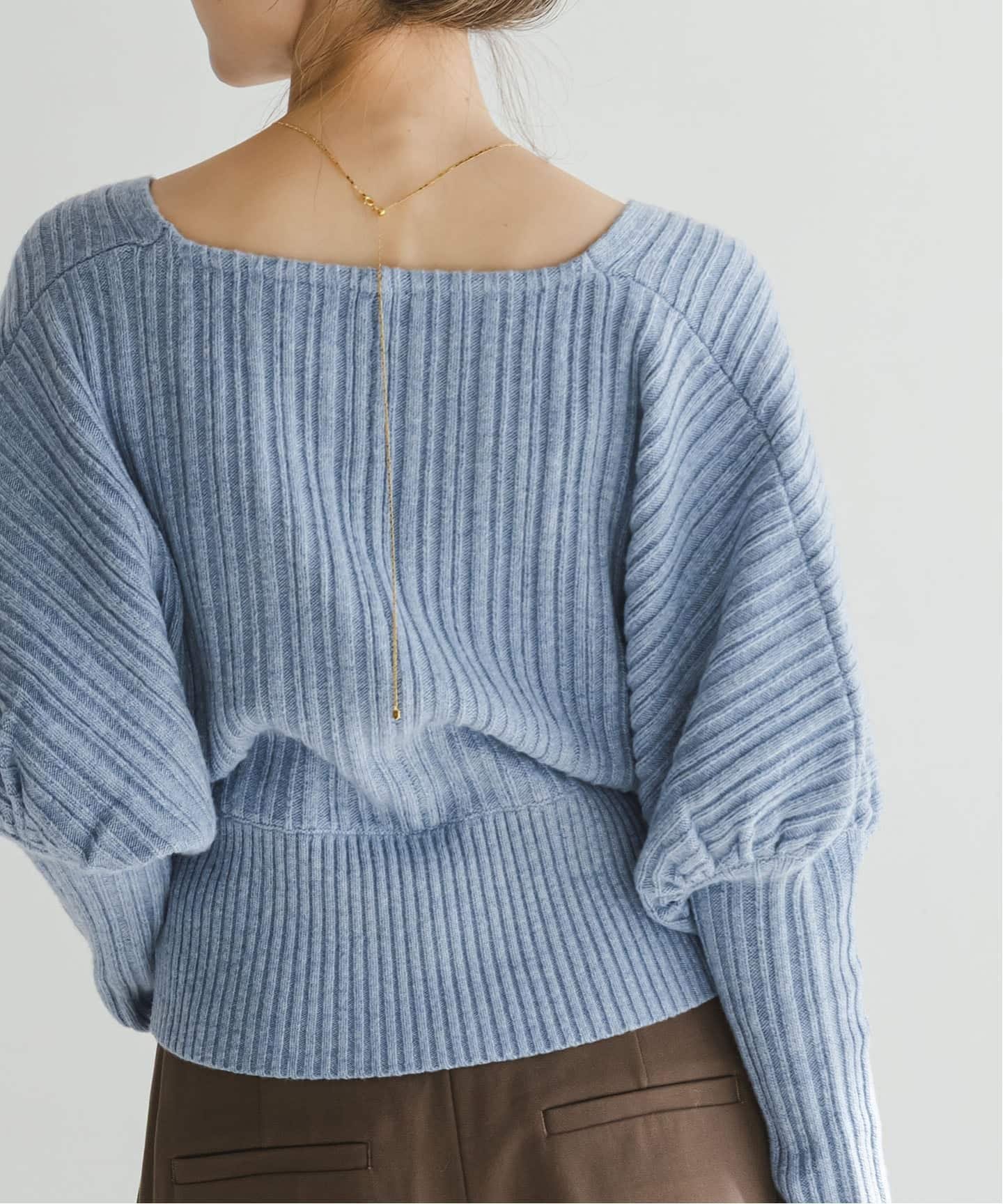NOBLE｜カシュクールランダムリブニットプルオーバー | Rakuten