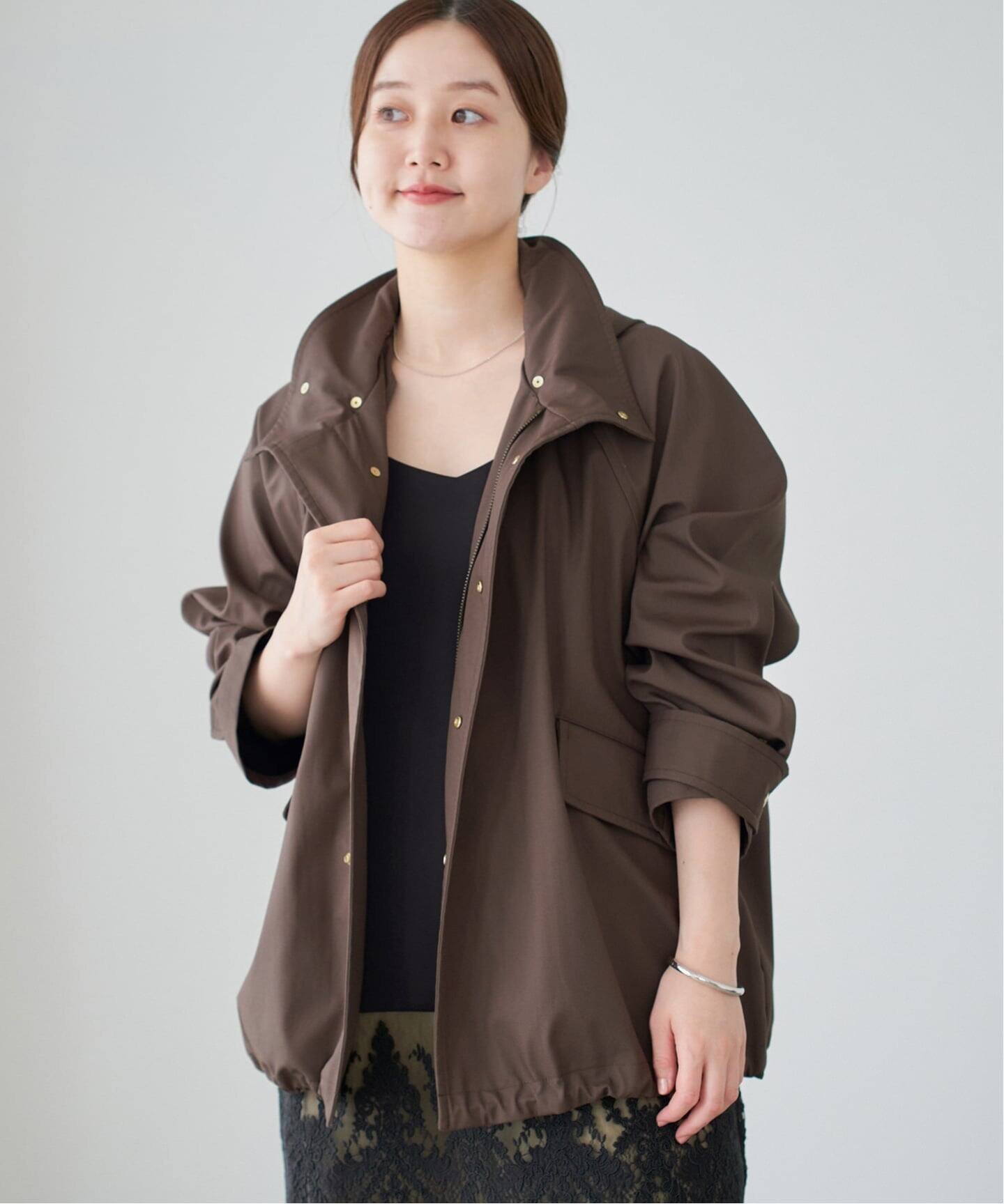 IENA｜《一部カラーWEB限定》ボンディングフーデッドブルゾン