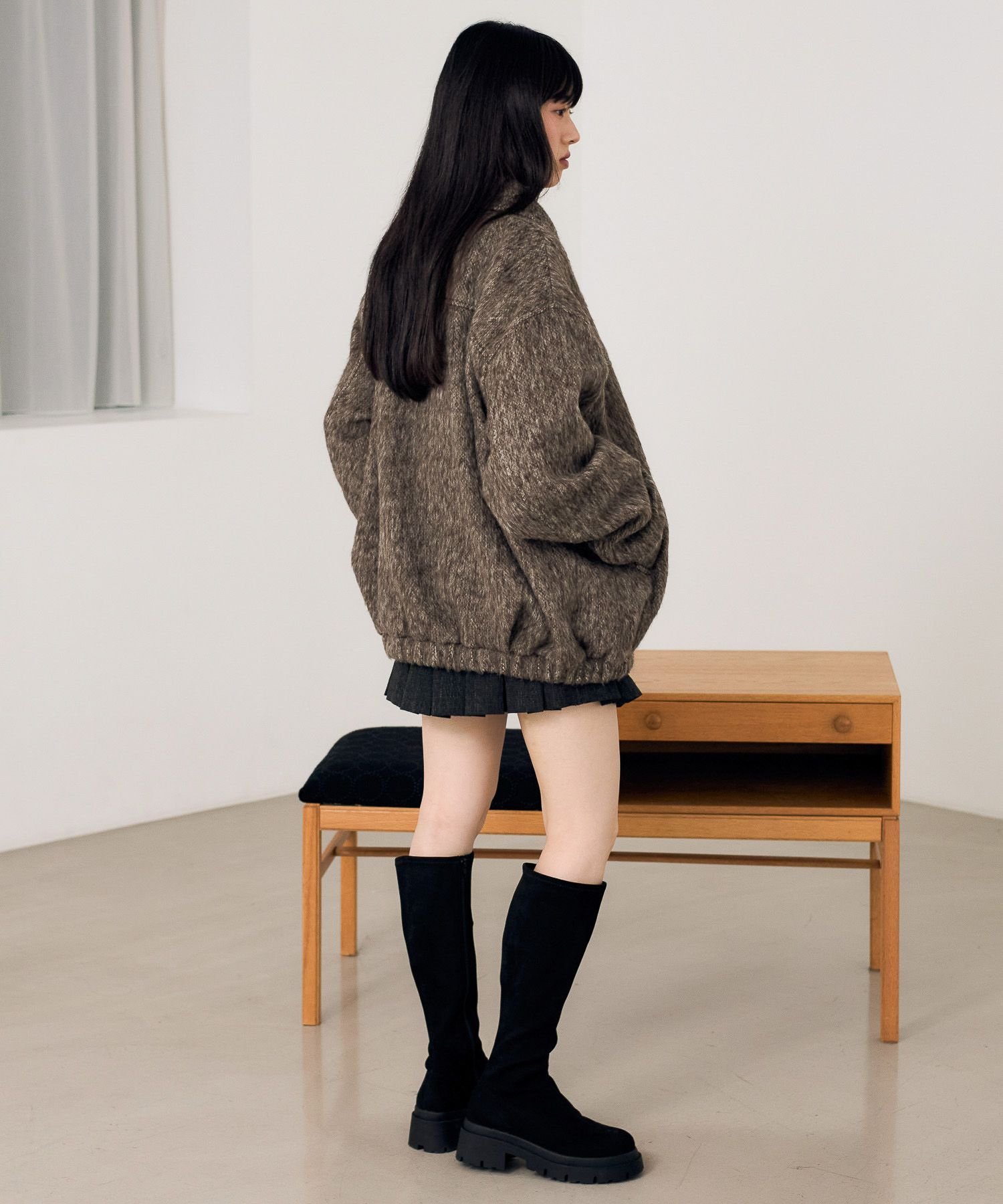 Heather｜スタンドシャギーミドルブルゾン | Rakuten Fashion(楽天