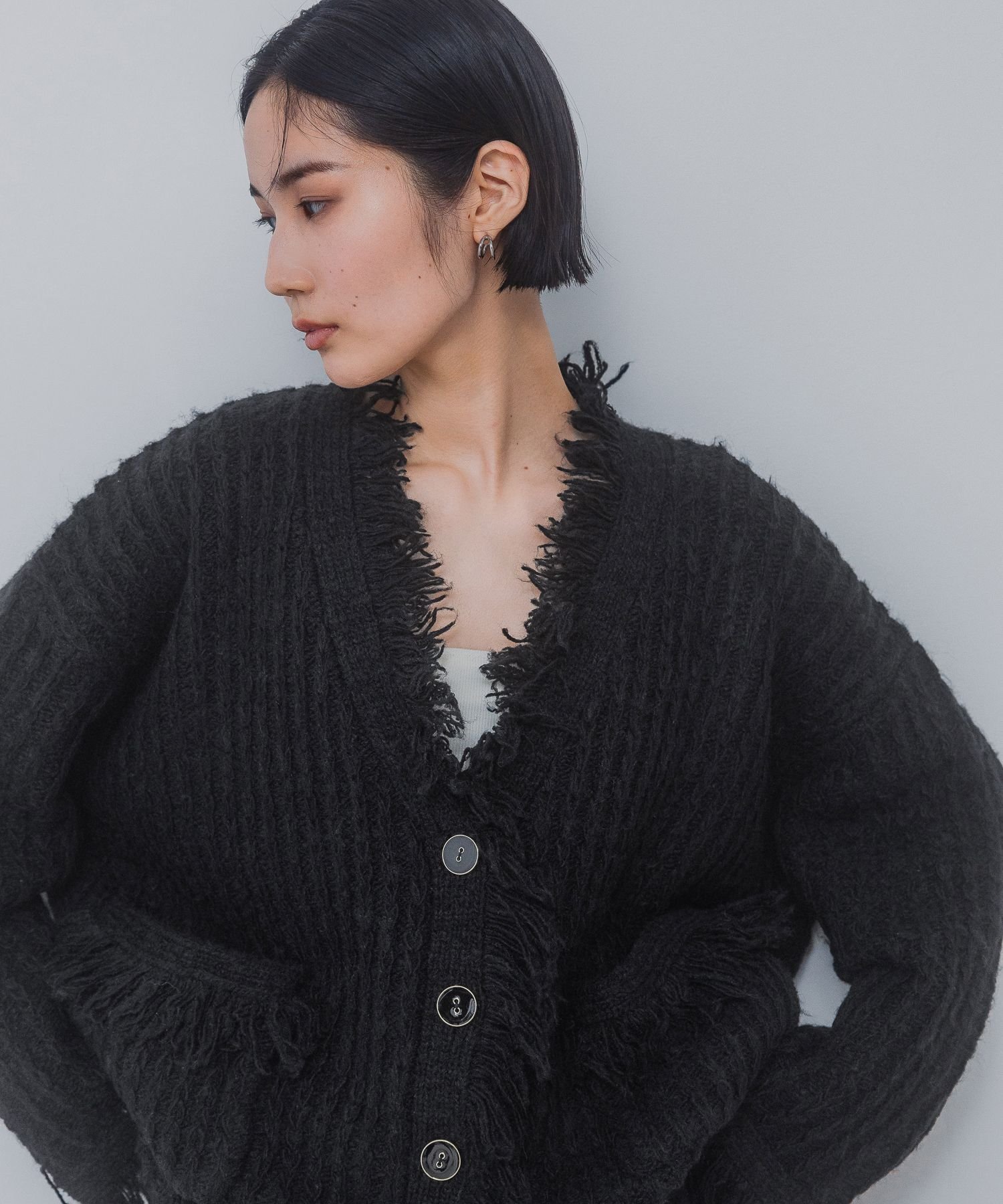 JEANASIS｜ケーブルフリンジニットジャケット | Rakuten Fashion(楽天