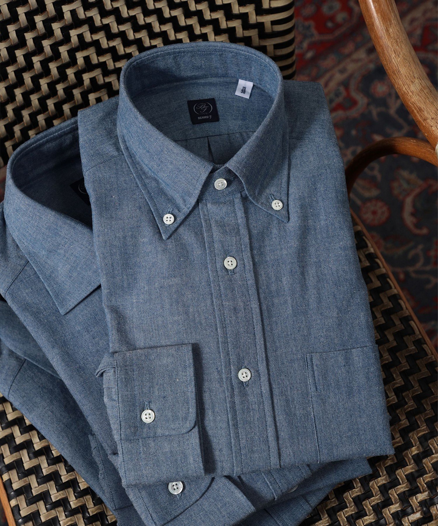 BEAMS MEN｜シャンブレー タブカラーシャツ | Rakuten Fashion(楽天