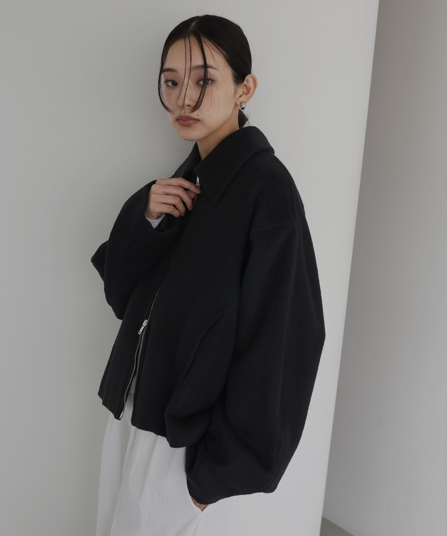 hellam｜フェイクビーバー ショート丈Wジップブルゾン | Rakuten