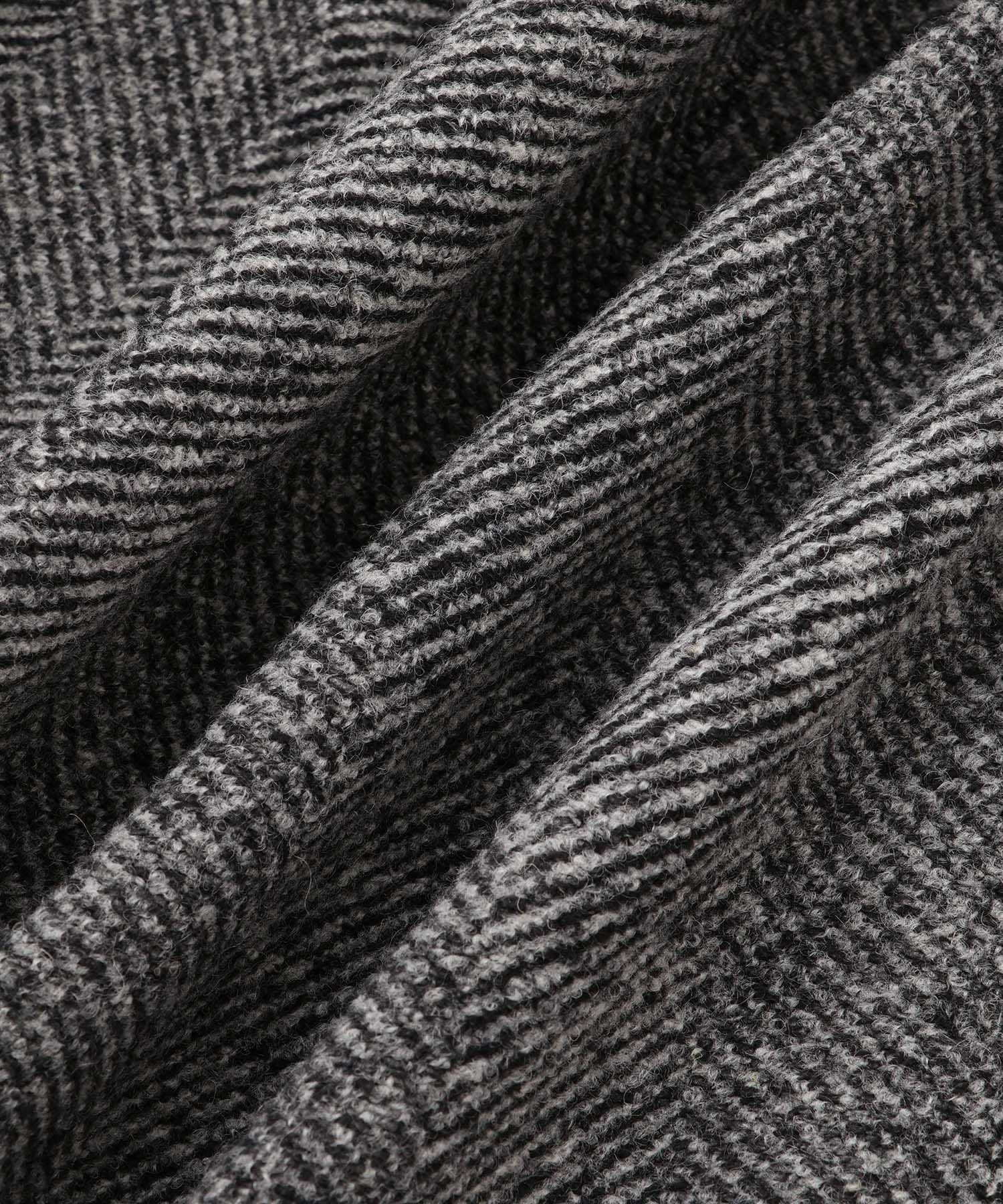 ADAM ET ROPE'｜ヘリンボンツイードボンディングコーディガン