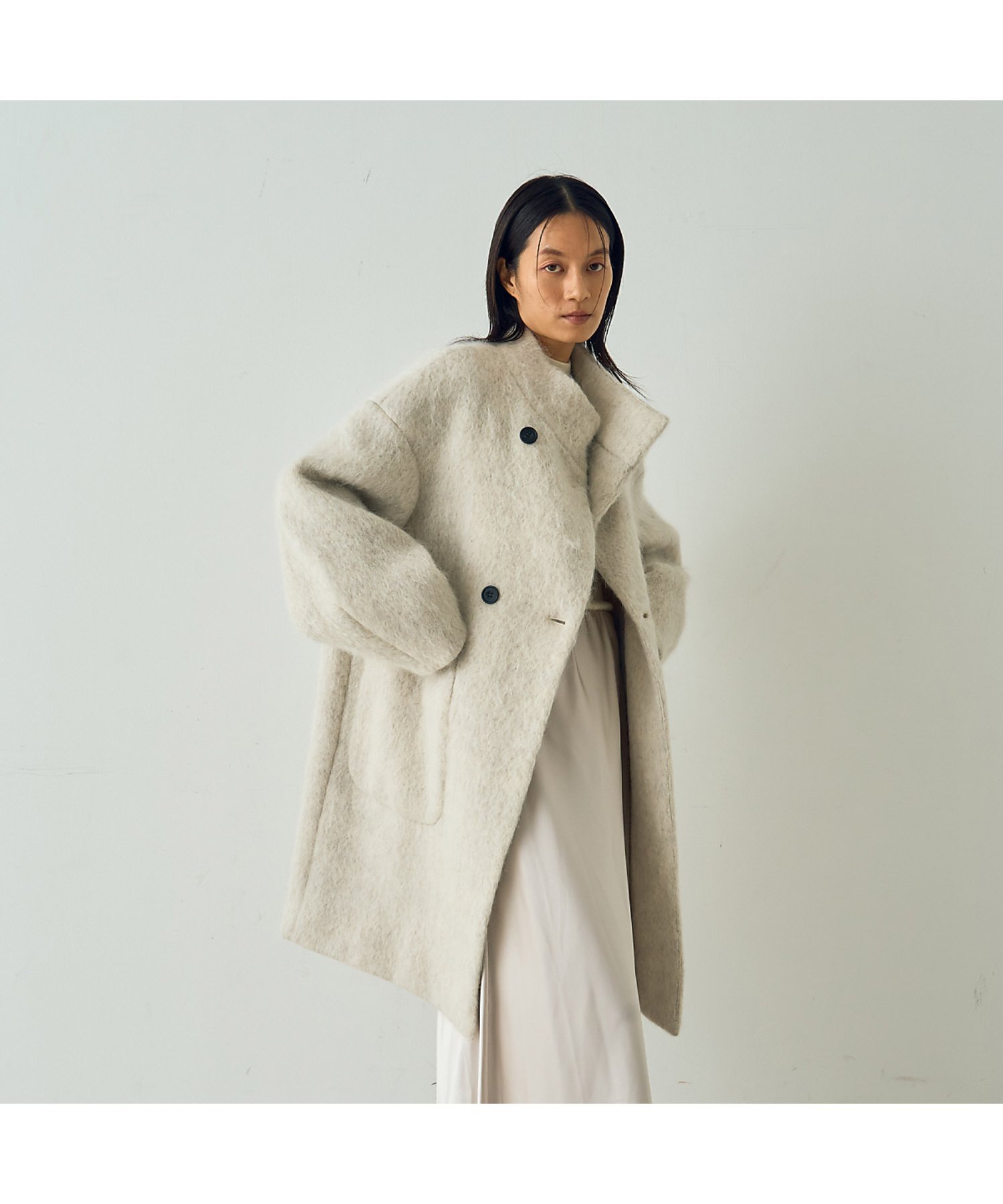 DESIGNWORKS｜アルパカ混モヘアシャギーコート | Rakuten Fashion(楽天