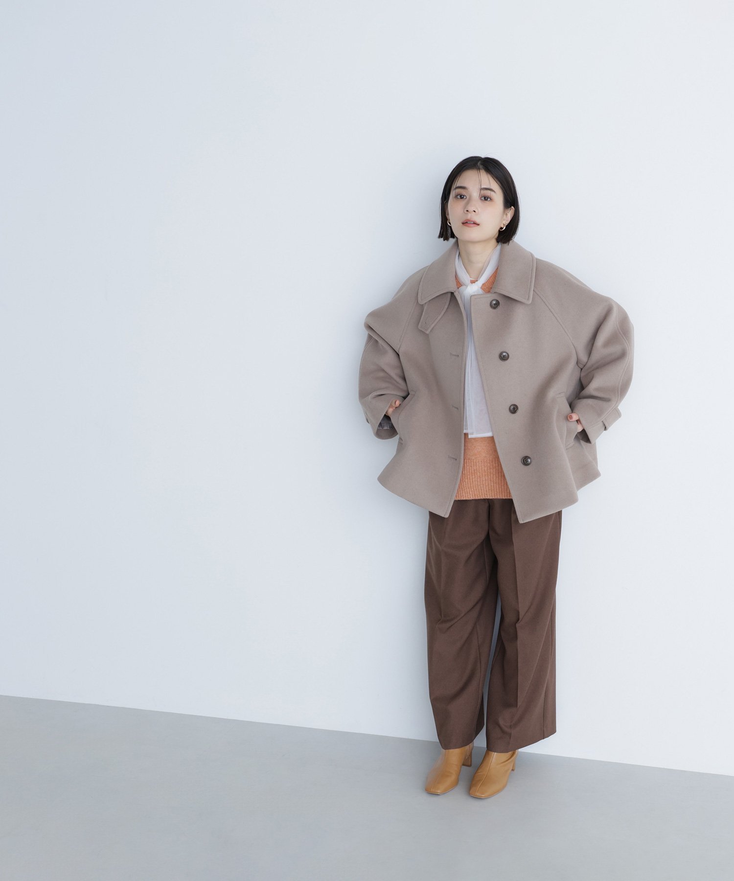 NATURAL BEAUTY BASIC｜ステンカラーハーフコート | Rakuten Fashion