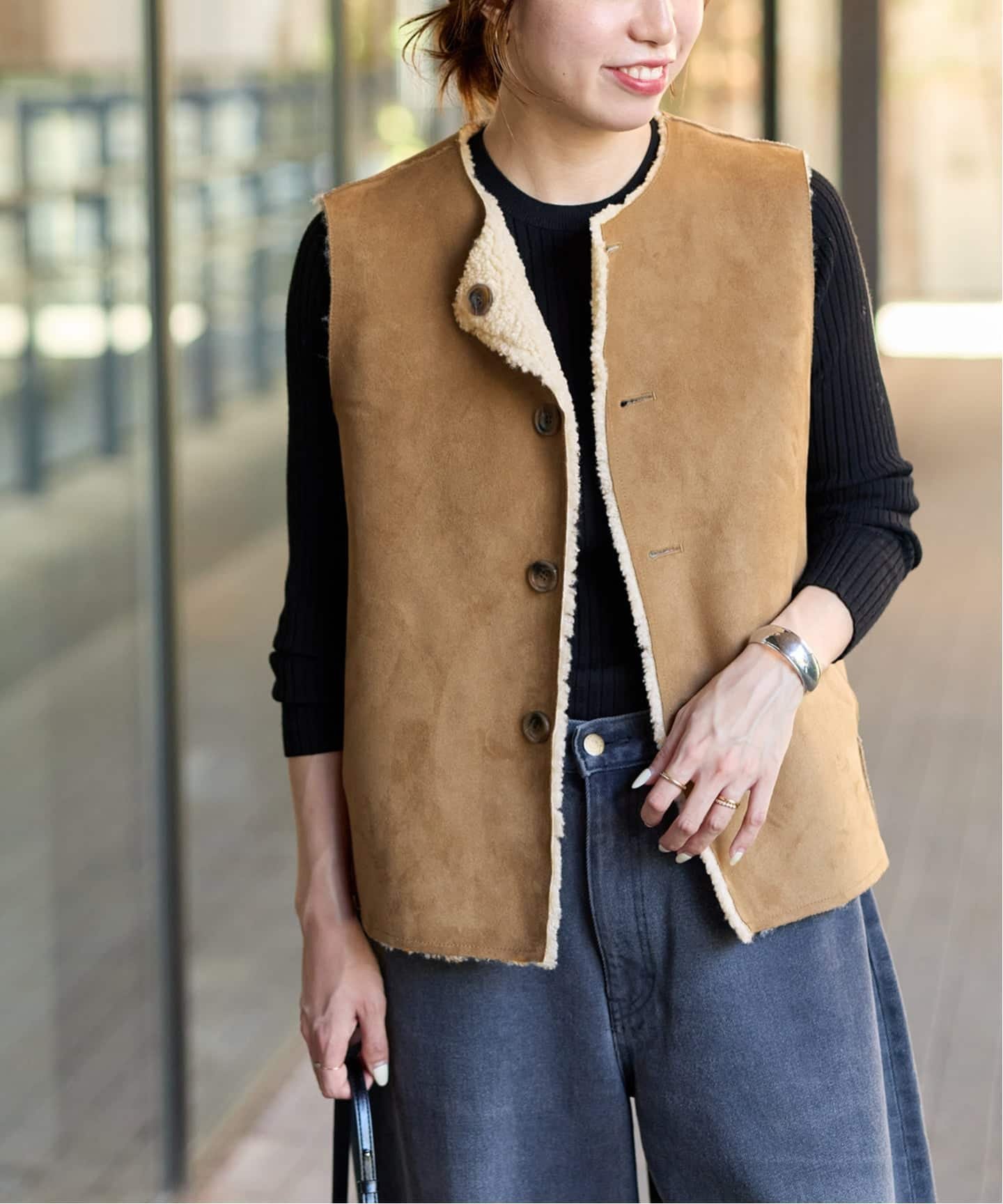 JOURNAL STANDARD relume｜リバーシブルフェイクムートンベスト