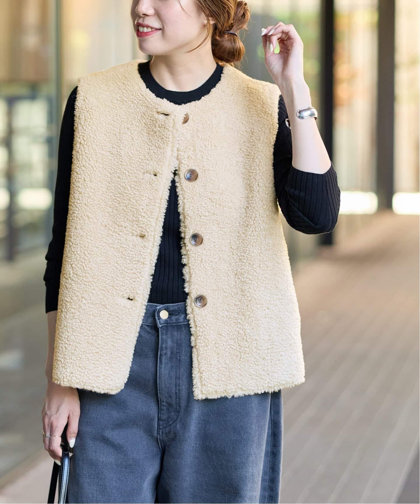 JOURNAL STANDARD relume｜リバーシブルフェイクムートンベスト