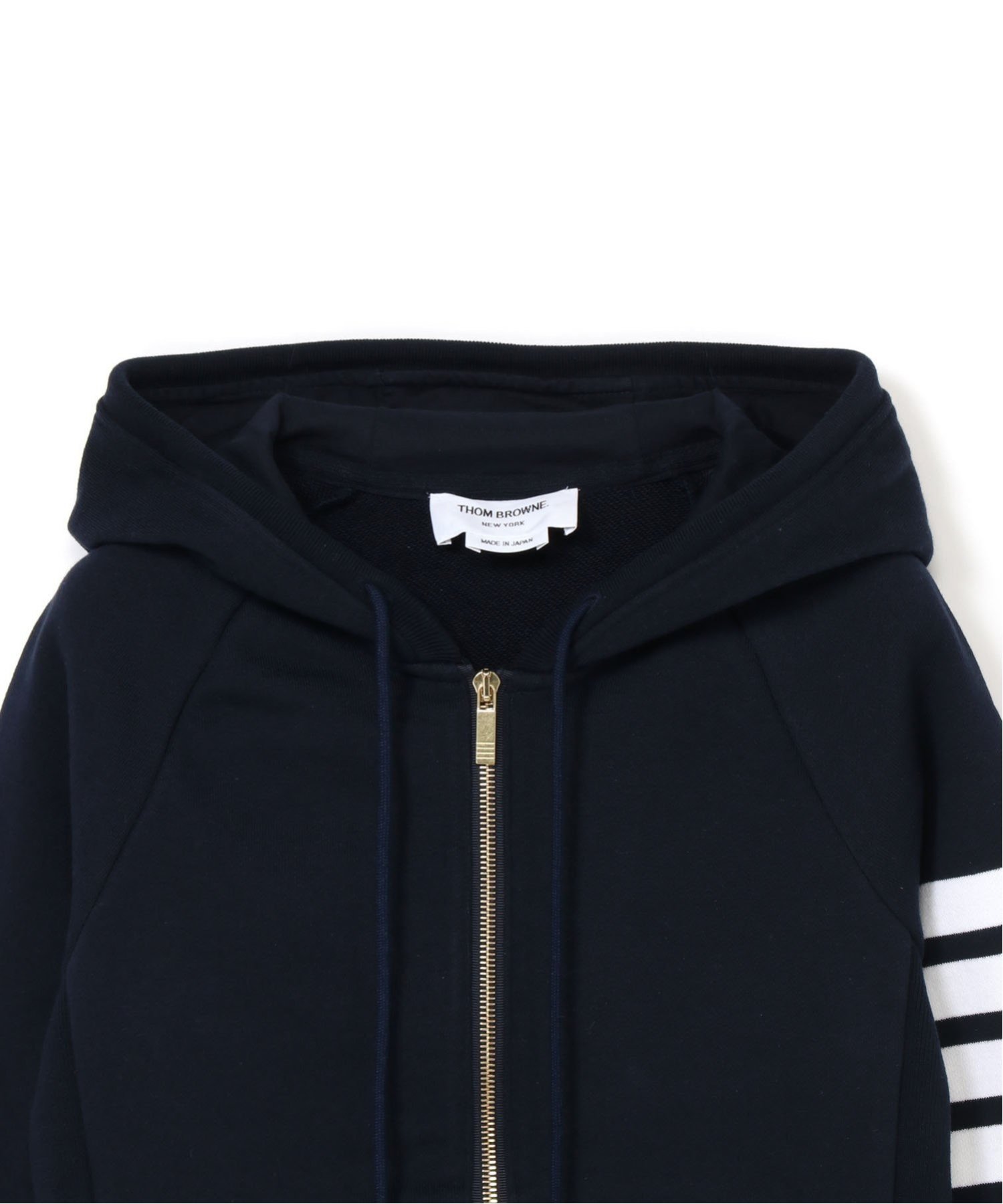 トムブラウン ネイビー ジップアップジャケット ストライプ THOM BROWNE(トムブラウン)｜<公式> ZIP UP HOODIE | Rakuten Fashion