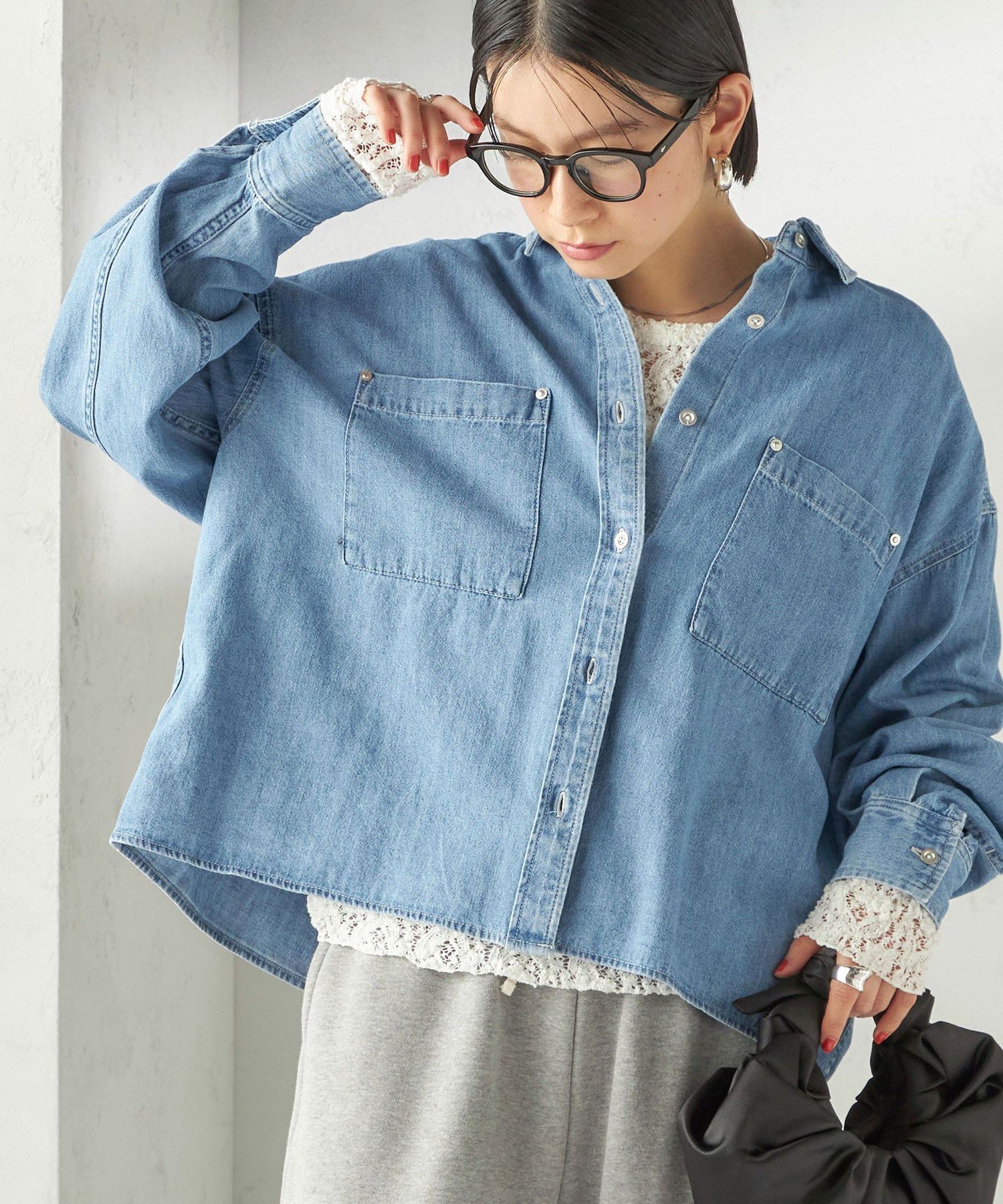 chia ◡̈♡です★美品★24AW ライトオンスデニムシャツ L】ライトオンスデニムシャツ(54648235-2026)｜ファッション通販のNY
