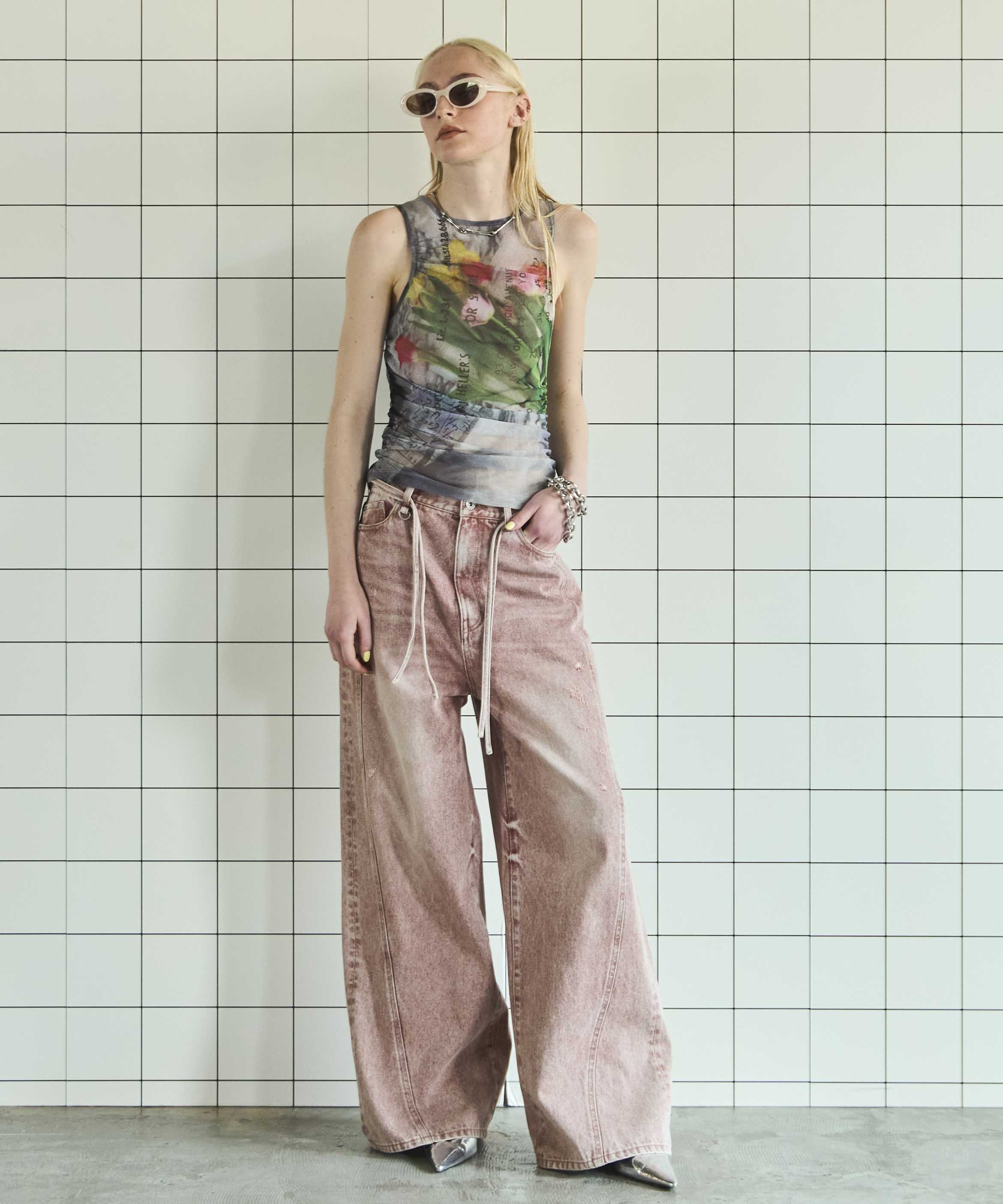 MAISON SPECIAL｜Tulip Gather Mesh Tank Top | Rakuten Fashion(楽天