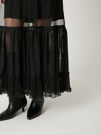 FRAY I.D｜プリーツヘムチュールスカート | Rakuten Fashion(楽天