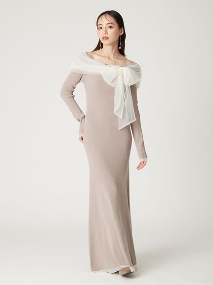 FRAY I.D｜3wayリボンオフショルニットワンピース | Rakuten Fashion