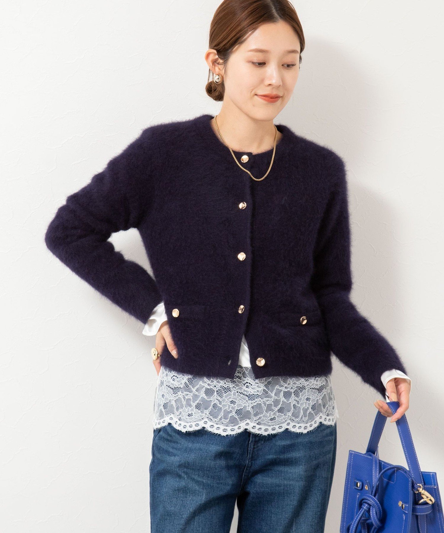 NOLLEY'S｜ウォッシャブル裾レース2WAYオトナサテンブラウス | Rakuten