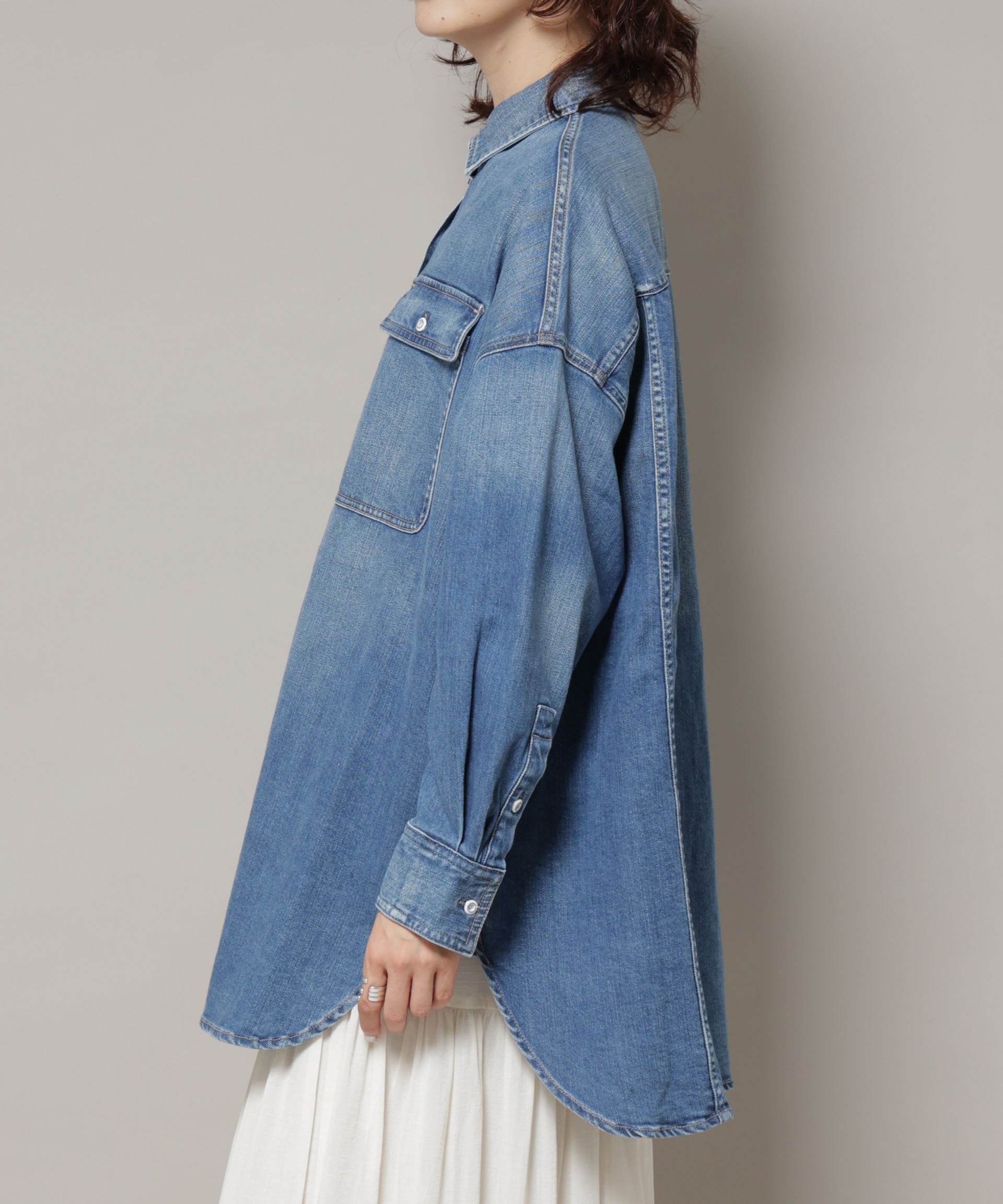 NANO universe｜Healthy DENIM/Almond デニム ビッグシャツ | Rakuten