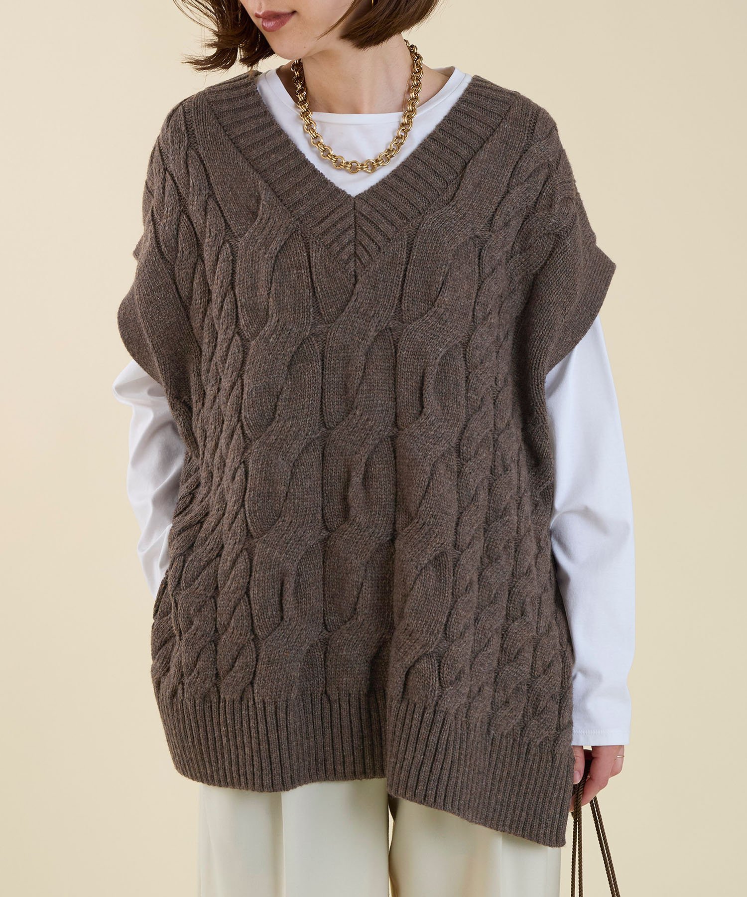 MICA＆DEAL｜【marmors】cable knit vest | Rakuten Fashion(楽天