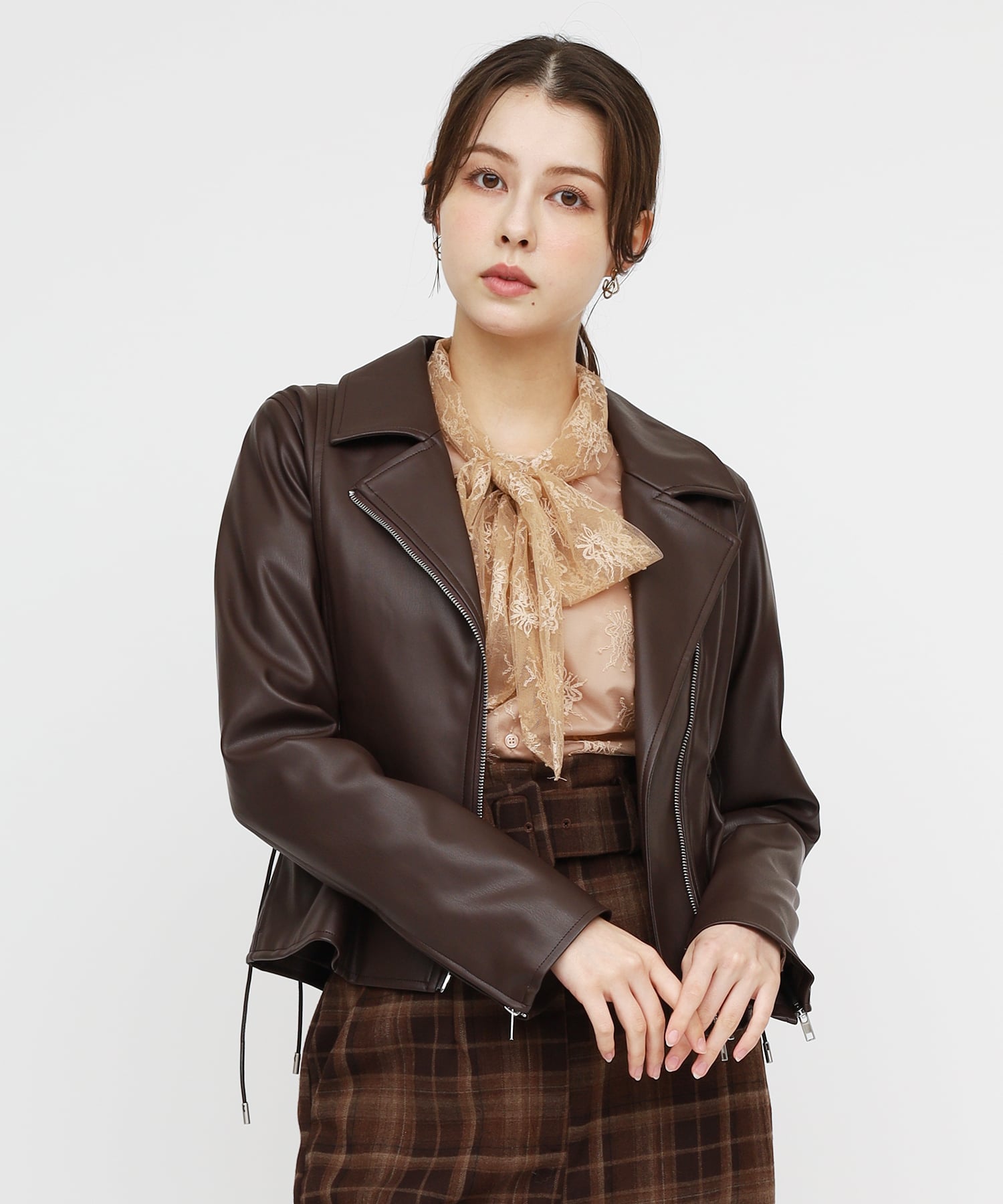 ROYAL PARTY｜ペプラムレザージャケット | Rakuten Fashion(楽天