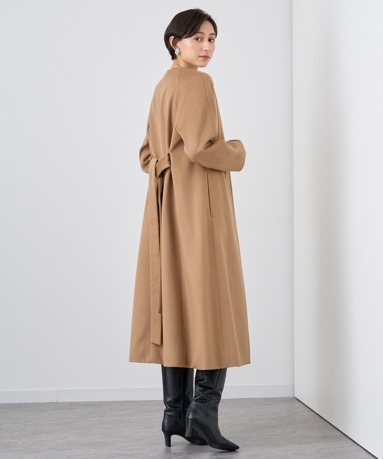 ANAYI｜カシミヤノーカラーベルトコート | Rakuten Fashion(楽天