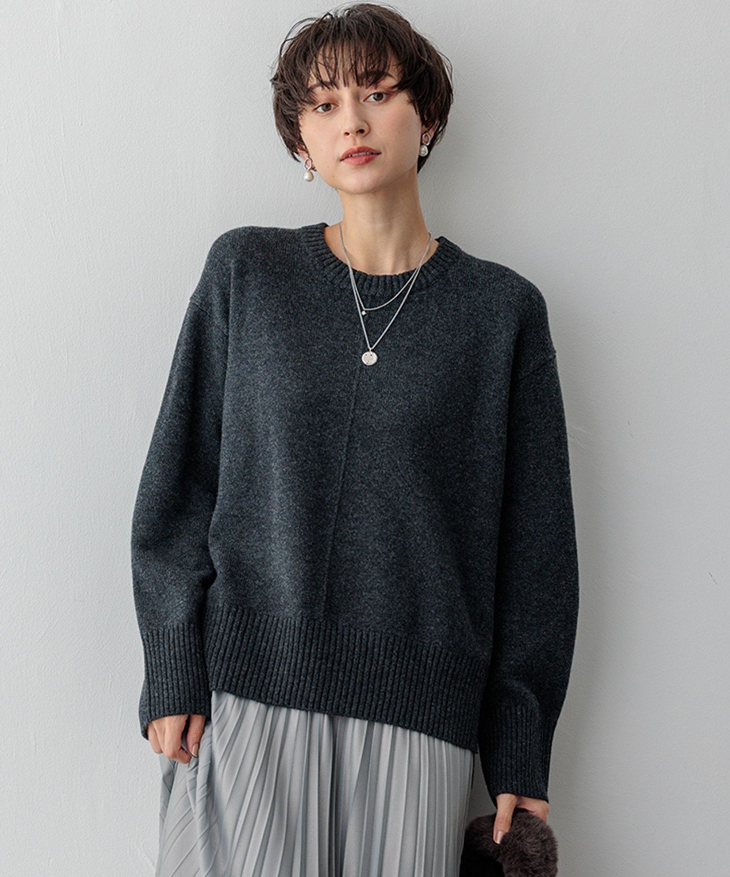 23区｜【洗える】カシミヤブレンド クルーネック ニット | Rakuten