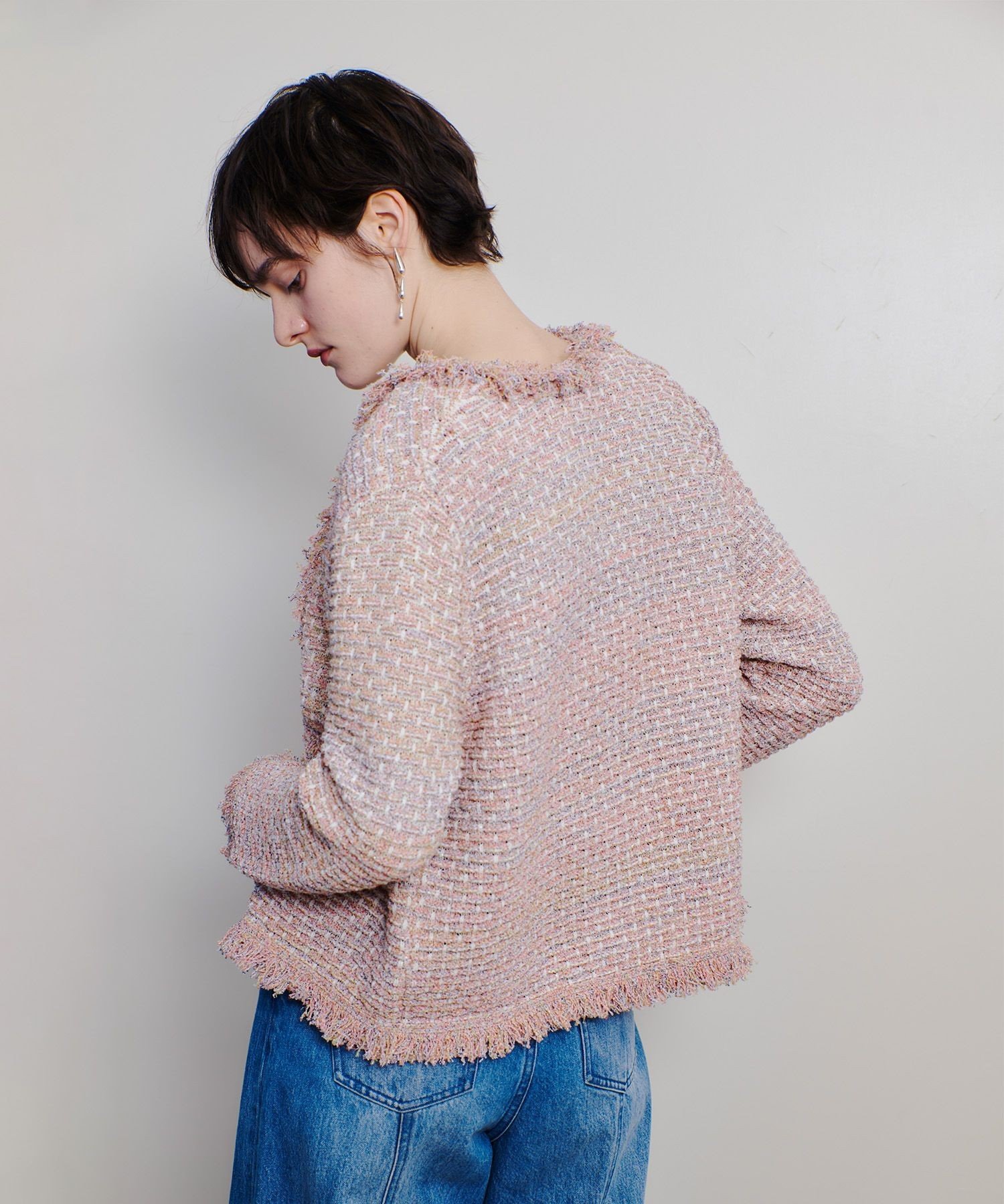 allureville｜ミックスツイードニットジャケット | Rakuten Fashion