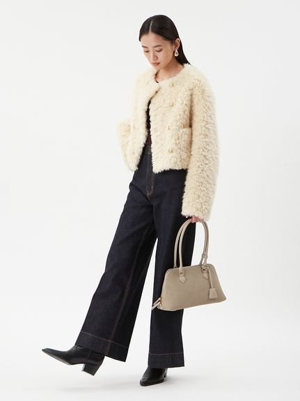 Mila Owen｜ヘムデザインセミフレアデニムパンツ | Rakuten Fashion