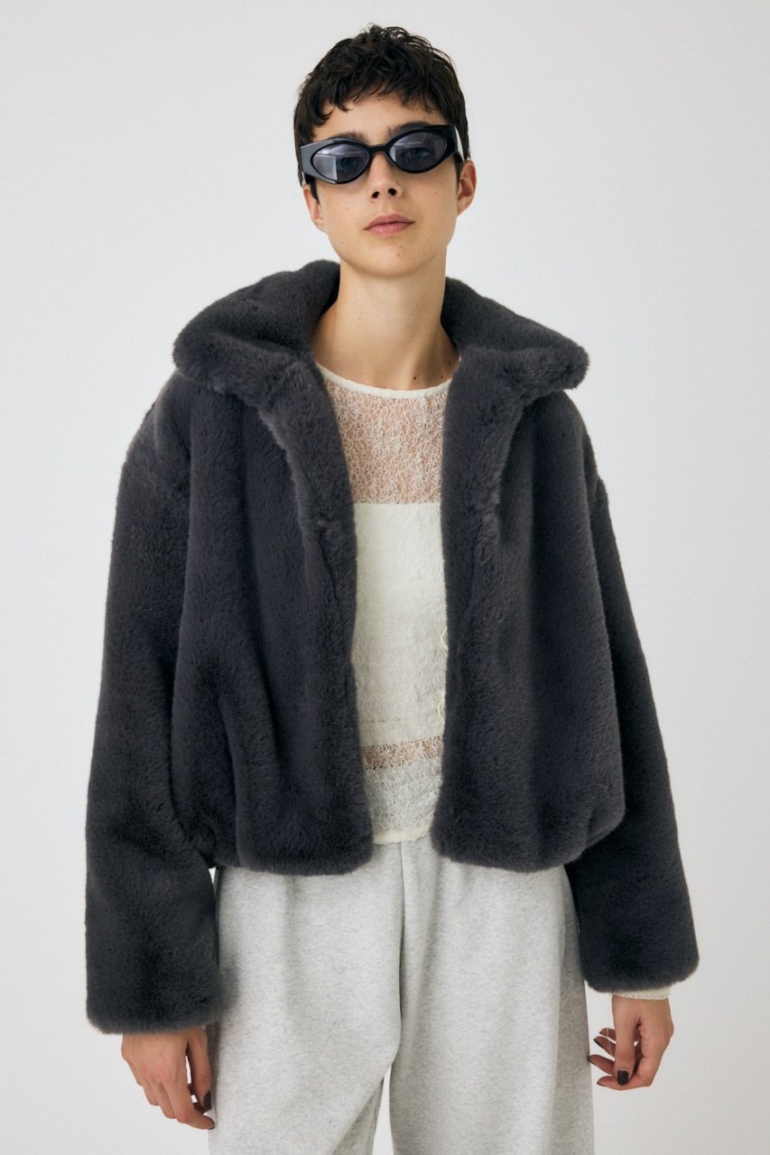 moussy｜FAUX FUR スタンドカラージャケット | Rakuten Fashion(楽天