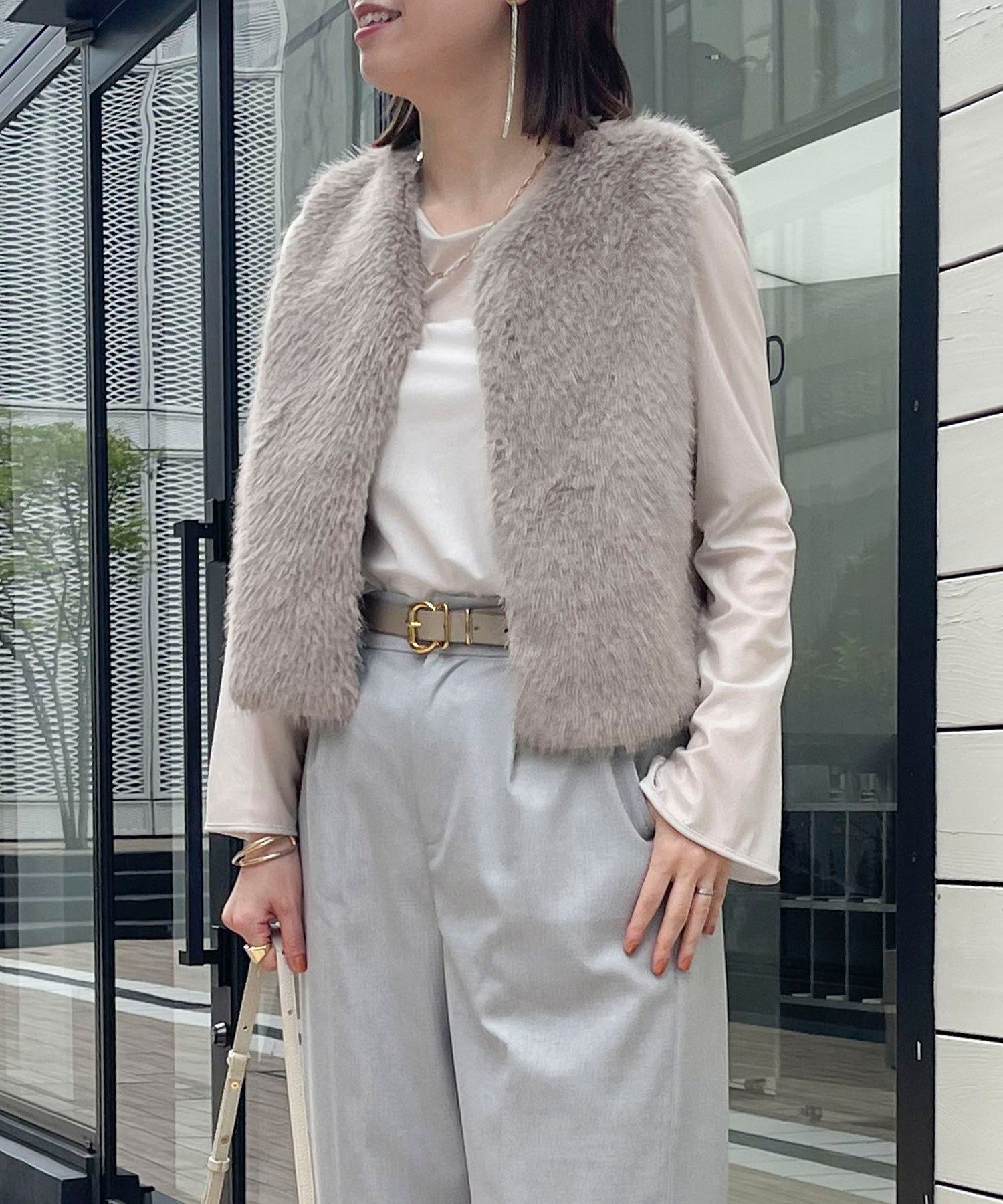 NOLLEY'S｜フェイクフォックスファーベスト | Rakuten Fashion(楽天